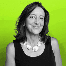 Play Money! CEO, Cheryl Kellond on a green background.